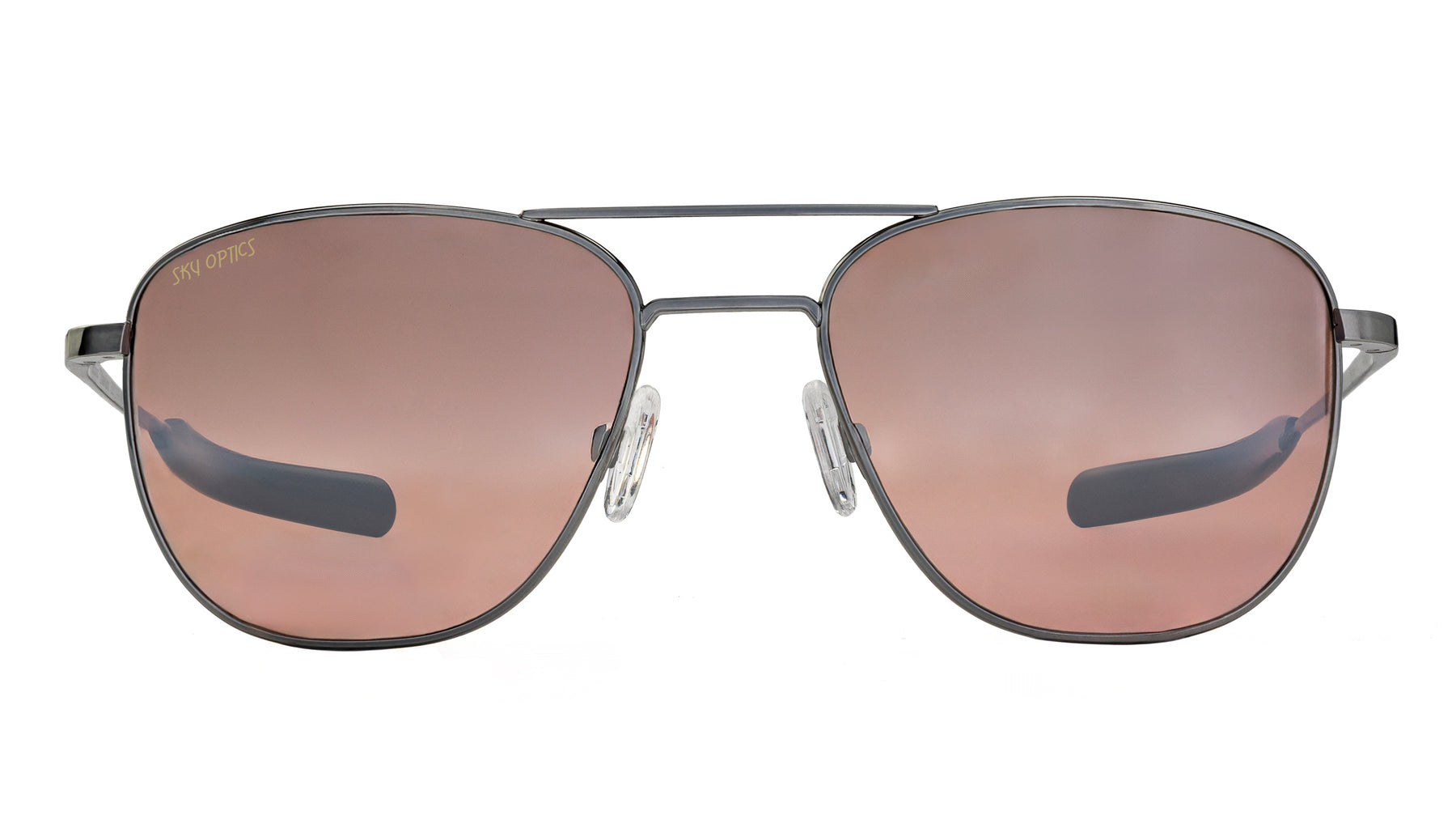 Sky-Optics-Pilot-P501-Sunglasses-Shiny-Gunmetal-with-Desert-Silver-Lenses-front