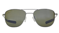 Sky-Optics-Pilot-P506-Sunglasses-Shiny-Gunmetal-with-Polarized-Green-Silver-Lenses-Front